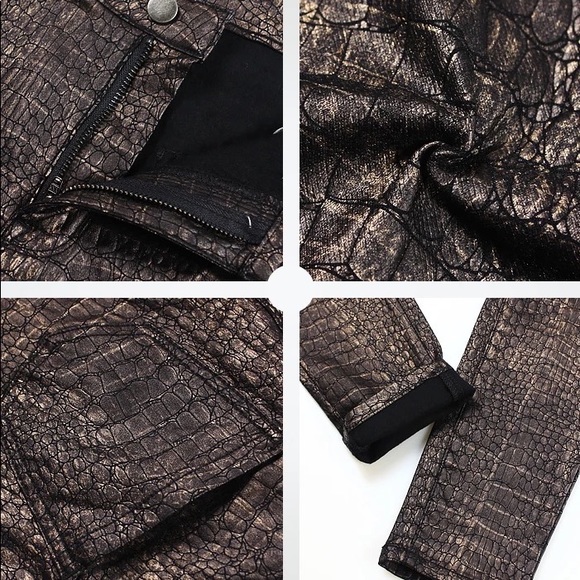 Faux croc skin leather leggings - Picture 5 of 6
